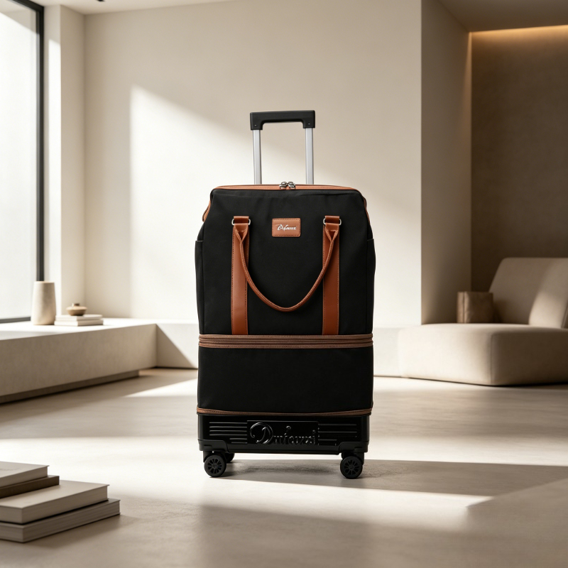 Foldable Rolling Luggage Bag - Foldable Wheeled Duffel Bag, Lightweight Spinner