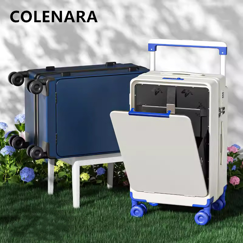 Front Opening Laptop Luggage 24 Inch - COLENARA ABS+PC Suitcase Front Opening Laptop