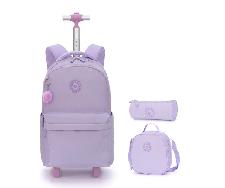 Foldable Rolling Luggage Bag - 18 inch School Wheeled backpack bag