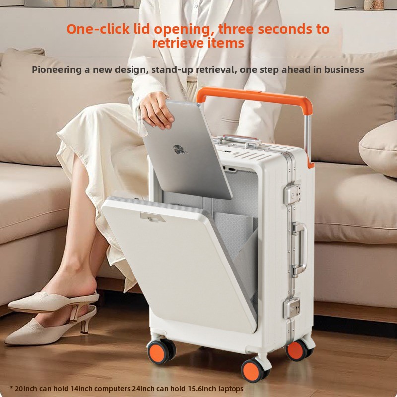 Spinner Wheel Rolling Suitcase 20 Inch - 20/24/26 inch Aluminum Frame Luggage Front