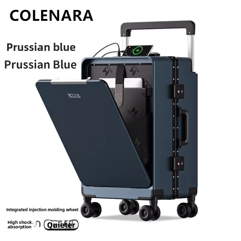 COLENARA ABS+PC Suitcase Front - đánh giá và giá Front Opening Laptop Luggage 24 Inch