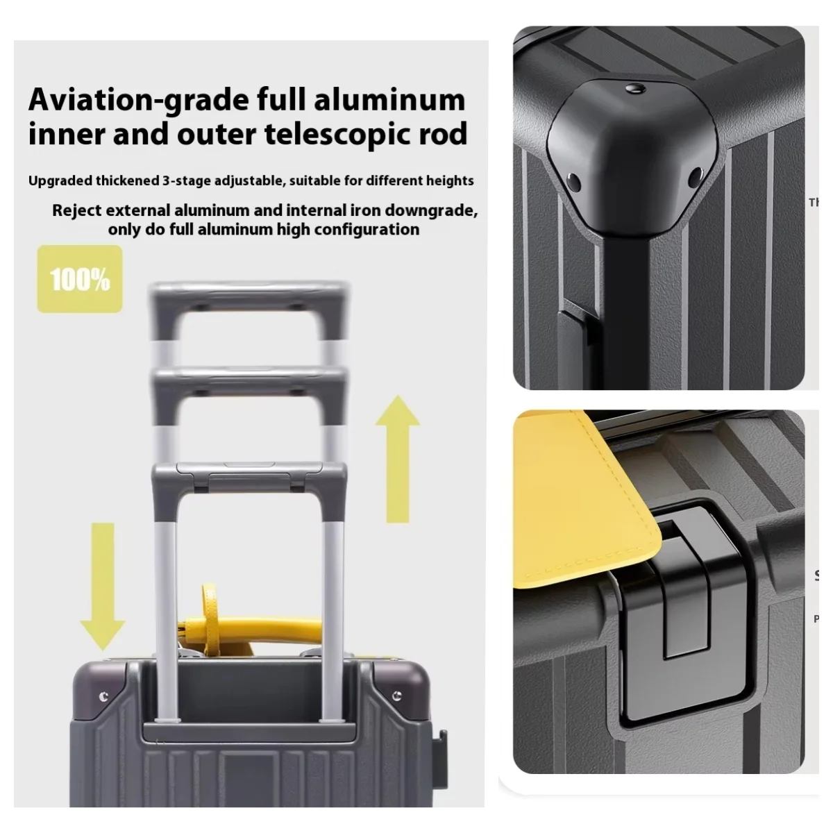 14‘’ Rolling Luggage Lightweig - đánh giá và giá Aluminum Frame Carry On Luggage