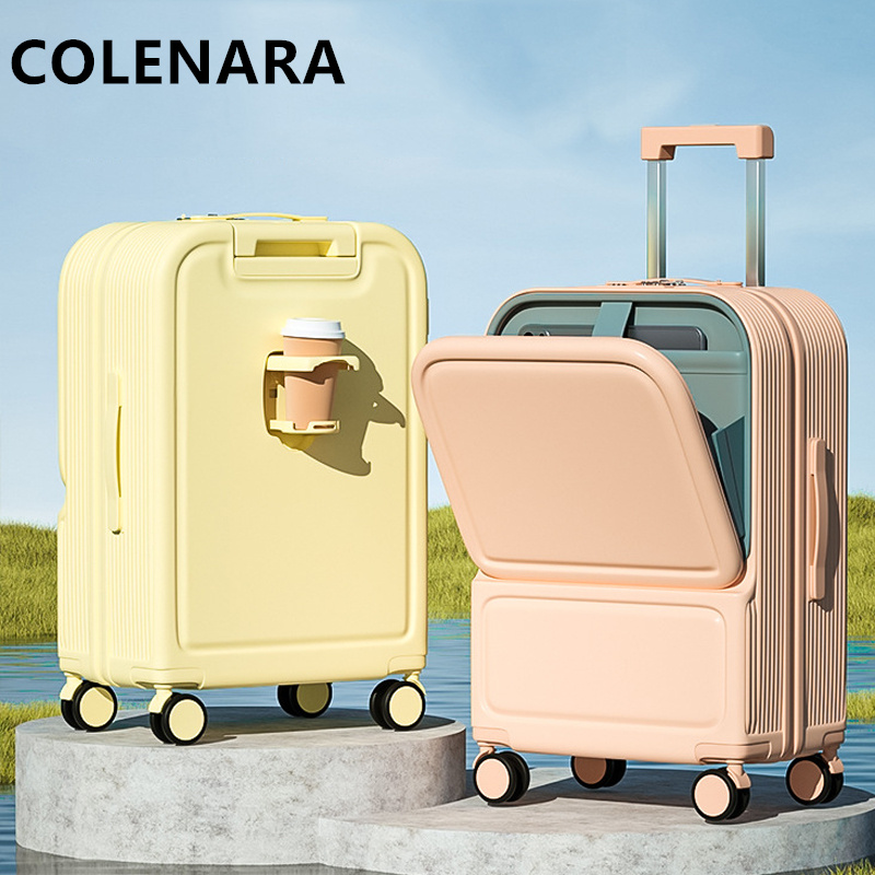 COLENARA ABS+PC Suitcase Front - đánh giá và giá Front Opening Laptop Luggage 24 Inch